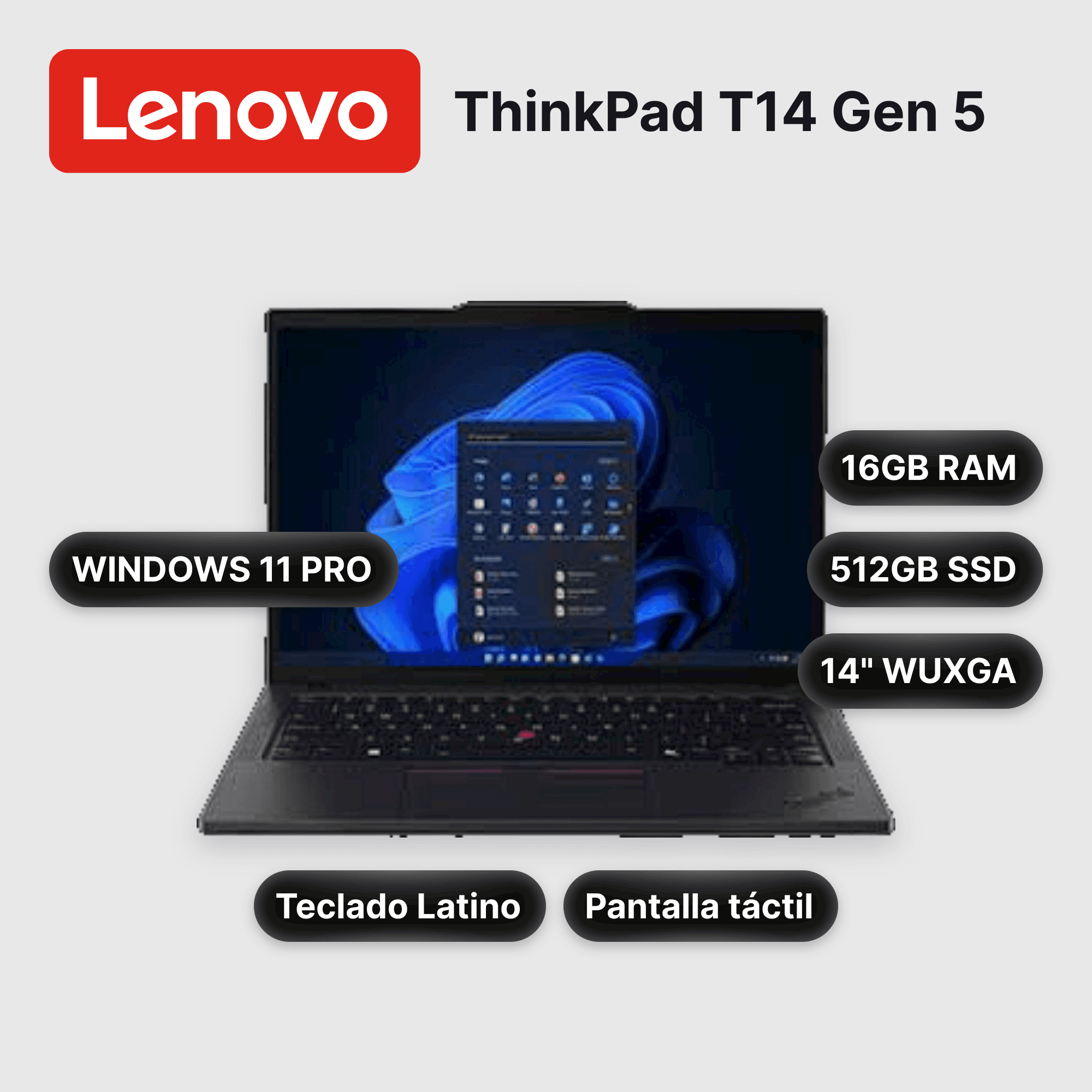 Laptop Lenovo ThinkPad T14 Gen 5 16GB 512GB SSD 14" (21MDS1YM00)