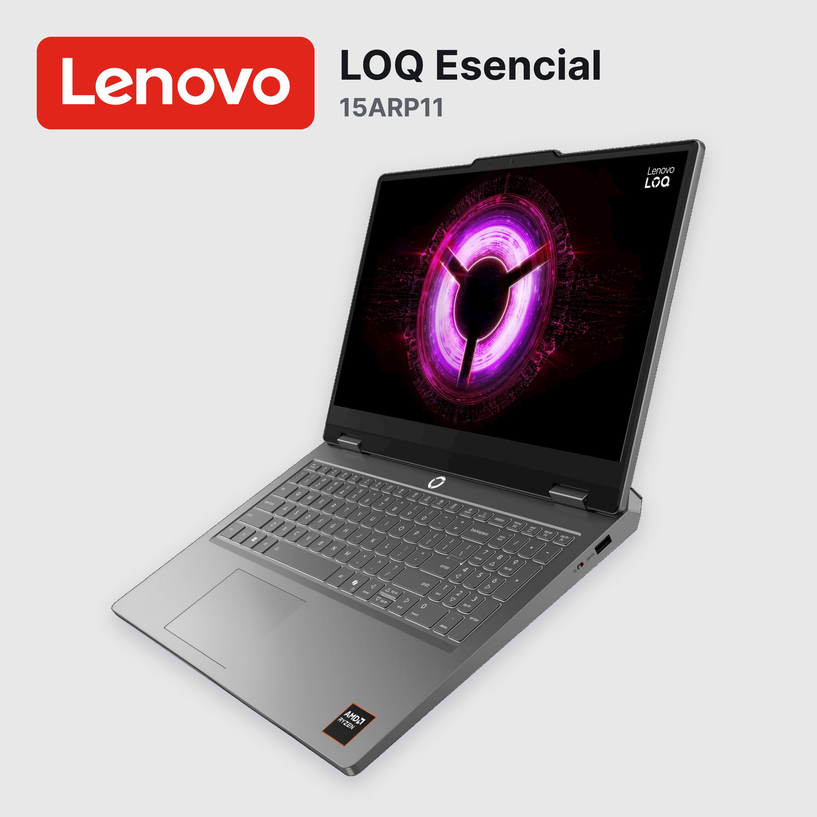 Laptop Lenovo LOQ Esencial 15ARP11 Ryzen 7-170 16GB 512GB SSD RTX 5050 15.6" (83VA001PUS)