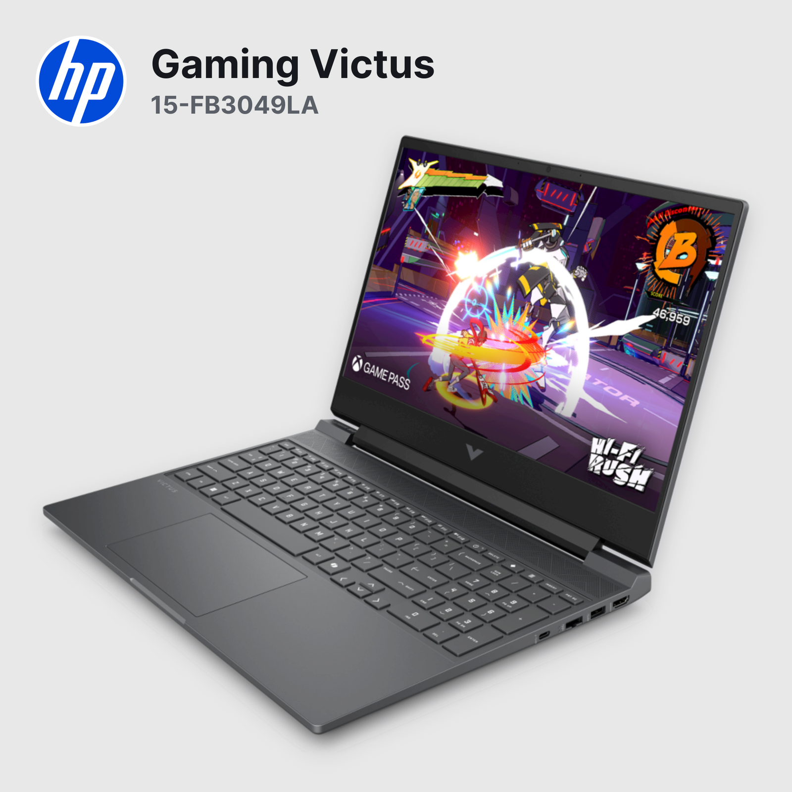 Laptop HP Gaming Victus 15-FB3049LA Ryzen 7-7445HS 8GB 512GB SSD RTX 4050 15.6" (D53P1LA#ABM)